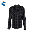 Custom brand plaid ladies fancy cotton latest fashion blouse design