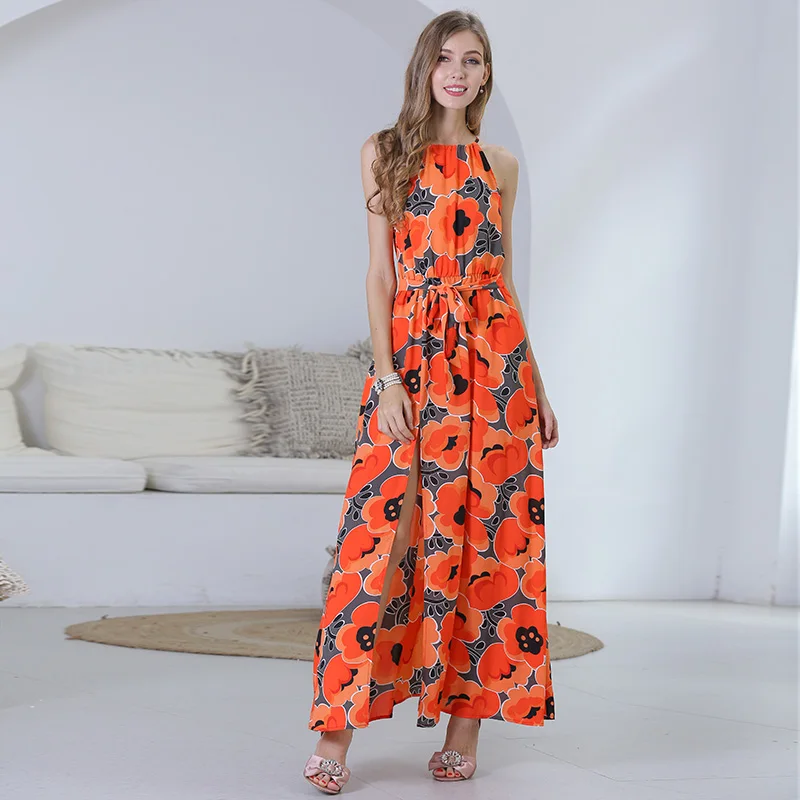 9 Colors Plus Size Long Women Dresses Neon Orange Dress Floral Dress Summer Waist-Tie Side-Slit Maxi Dress - Women
9 Colors Plus Size Long Women Dresses Neon Orange Dress Floral Dress Summer Waist-Tie Side-Slit Maxi Dress - Women