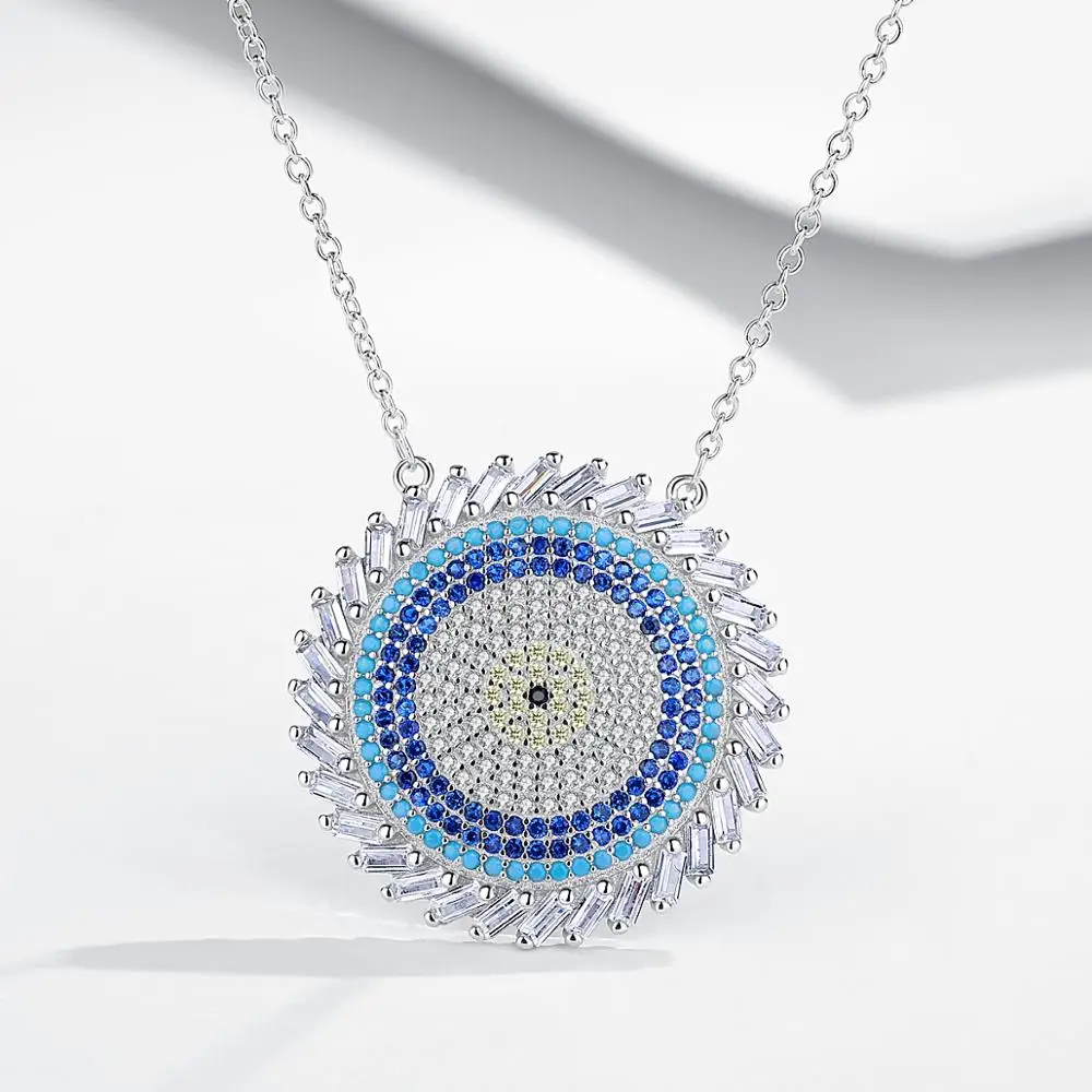 Cubic Zirconia 925 Silver Lucky Blue Eyes Pendant Necklace Jewelry for Womens Girls
Cubic Zirconia 925 Silver Lucky Blue Eyes Pendant Necklace Jewelry for Womens Girls
