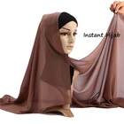 Wholesale 25colors High Quality Malaysia Instant Chiffon Shawl Hijab Dubai Muslim Hijab Scarf for Women