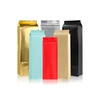 Eco-friendly matte black white red blue gold colors aluminum foil 250g 500g 1kg plastic coffee bag with valve