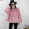 Fashion Baby Pink Wholesale Fake Fur Jacket Pullover