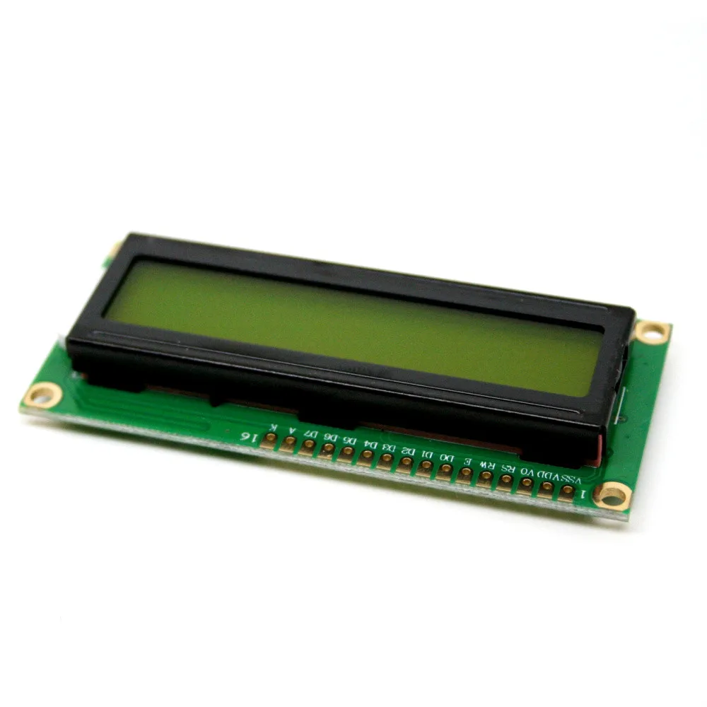 Negative Transmissive 2x16 Lcd Display 1602  Character with yellow green background for arduino uno r3