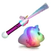 2018 hot sale Magic Shops Novelty Product Light Toys For Kids Unicorn Party Supplies Light Up Unicorn Flashing Fiber Optic Wand