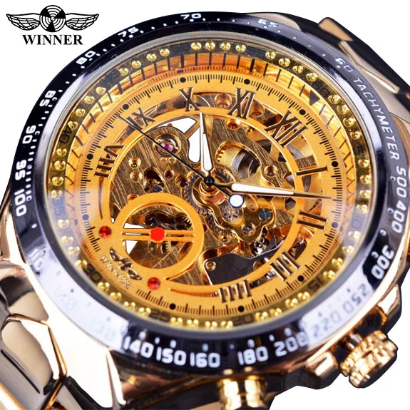 WINNER Top Brand Luxury Gold Mens Watch Men Casual Watches Full Steel Automatic Mechanical Clock Sport Military Clocks Gift, 11 colors
WINNER Top Brand Luxury Gold Mens Watch Men Casual Watches Full Steel Automatic Mechanical Clock Sport Military Clocks Gift, 11 colors