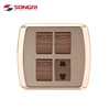Songri high end 3 gang 1 way switch with wall socket international