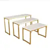 2019 Alibaba China Gold Supplier Tailored 3-layer Oval Baking Painted MDF Clothes Gondola Display Table For Apparel