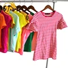Customized Summer Ladies Short T-Shirt Women Second Hand Used Clothing and Short Elastic Shirt Bale Used Clothes