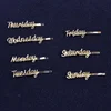 INS same style Monday Tuesday Sunday weekday letter hair pin gold smooth metal bobby letter hair pin clip woman custom hair pin