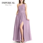 Long Lace Sexy One Shoulder Bridesmaid Dresses For Women