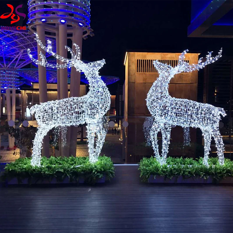 17 jahre Erfahrung Fabrik Outdoor 3D Schlitten LED Licht Dekoration China Weihnachten Plüsch Tiere Rentier Motiv Licht