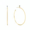 18k gold plain large hoops earring studs with loop with diamond