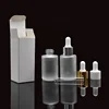 empty matt clear flat shoulder 30ml glass essential oil dropper bottle with paper box for cosmetic