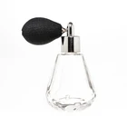 Manufacturer 60ml 2oz Water Drop Shaped Empty Crystal Glass Cosmetic Perfume Bottle with Spray Atomizer