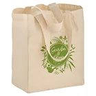 reusable jute shopping tote bag cotton canvas grocery carry bag