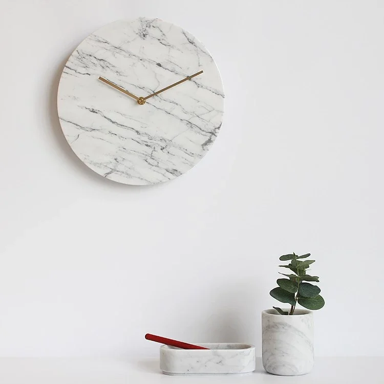 Wholesale Marble Stone White Wall Clock Round Custom Clock For Home Decoration, White / black
Wholesale Marble Stone White Wall Clock Round Custom Clock For Home Decoration, White / black