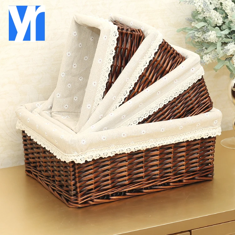 Eco friendly handmade rectangular wicker storage basket with liner set of 4, Customizable
Eco friendly handmade rectangular wicker storage basket with liner set of 4, Customizable