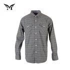 New style eco friendly stylish vintage man plaid button up long sleeve pocket shirt
