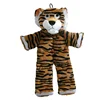 Stuffingless Pet Toys Plush Multi Squeaker Tiger Pet Dog Toy Assorted, 12 Inch