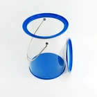 transparent small round plastic PVC PET tin candy box with handle