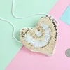 Children's sequins coin purse crossbody bags heart shoulder bag girl mini wallet