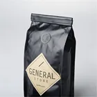 custom size reusable aluminum foil matt black coffee packaging bags with valve