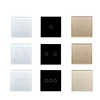 EU Standard Switch Wall Touch Switch Luxury White black Gold Crystal Glass, 1 Gang 1 Way Switch, AC 220-250