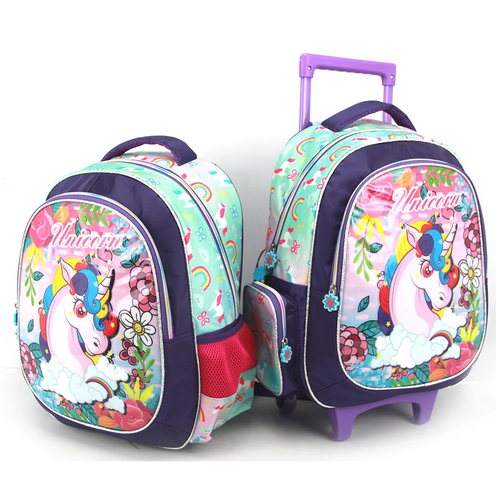 Wholesale Unicorn Children trolley Backpack School Bag and lunch bag Set With Wheels For Kids, Customized
Wholesale Unicorn Children trolley Backpack School Bag and lunch bag Set With Wheels For Kids, Customized