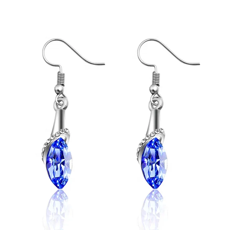 Ladies Fish Hook Alloy Rhinestones Inlaid Oval Crystal Stone Pendant Dangle Earrings, Silver
Ladies Fish Hook Alloy Rhinestones Inlaid Oval Crystal Stone Pendant Dangle Earrings, Silver