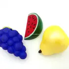 Custom PU cheap stress ball antistress toy stress relief ball fruits style squeez toys soft grape/pineapple/pear toys