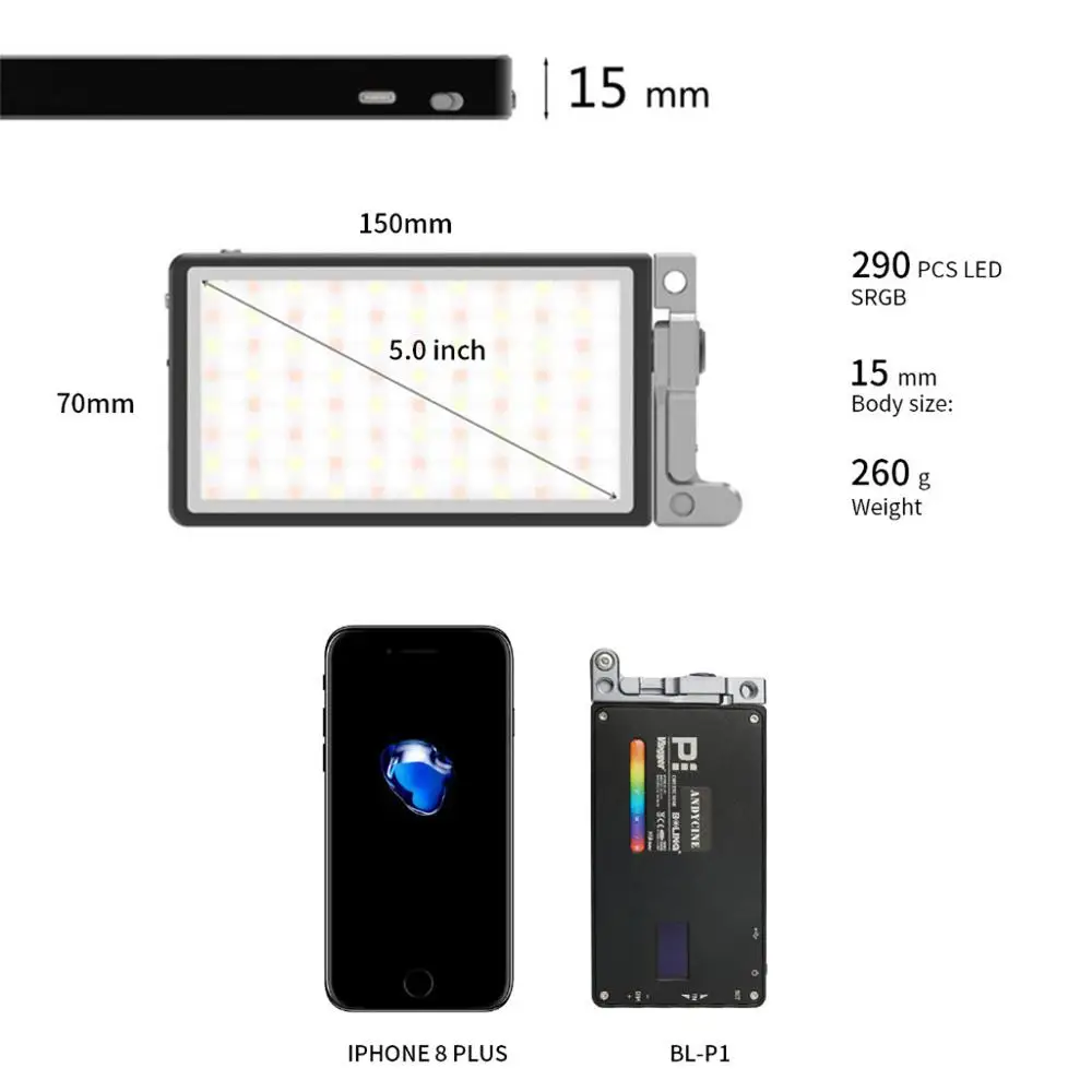 ANDYCINE Vlogger Boling P1 Handheld RGB led video light 2500K-8500K Bi-Color 2019 New Arrival fashion
ANDYCINE Vlogger Boling P1 Handheld RGB led video light 2500K-8500K Bi-Color 2019 New Arrival fashion