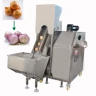 Onion peeling machine&onion root cutting machine&onion slicing machine line