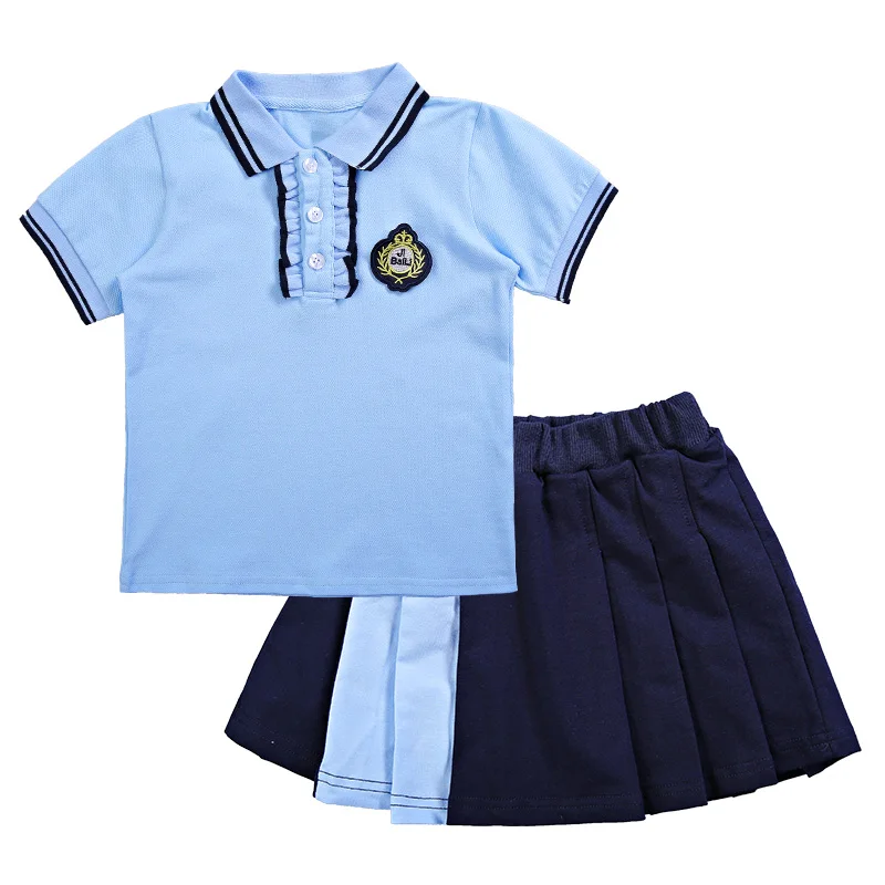 Boutique preppy style children dresses kids boys and girls school uniform clothing set, Blue
Boutique preppy style children dresses kids boys and girls school uniform clothing set, Blue