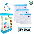 Sous Vide Bags BPA Free Reusable Kit for Anova 30 Vacuum Food Storage Bags(3 Sizes),1 Hand Pump and 2 Sealing clips
