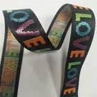 high quality custom jacquard nylon webbing with Love letters