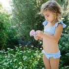 2019 Custom Kids Blue Quick Dry Two Pieces Swimwear Girls Bikini Children Bikini