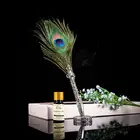 Natural Peacock Feather Pen Antique Feather Writing Quill Pen Ink Set