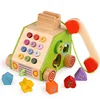 Nice telephone wooden pretend play DIY kids cosplay wooden toys educational toys for children