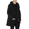 New arrival OEM customize fashion black hooded 100% cotton parka for man