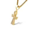 Religion Jewelry Men'S Women'S Copper Gold Plated Cz Cross Necklace Zircon Pendant