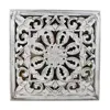 Wooden Wall Panel 24x24 Carved White Distress finish Wall Decorative Panel