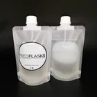 White Clear Spout Pouch Plastic Pure Foil Stand Up Oblique Mouth Liquid Beverage Juice Drink Packaging Bag