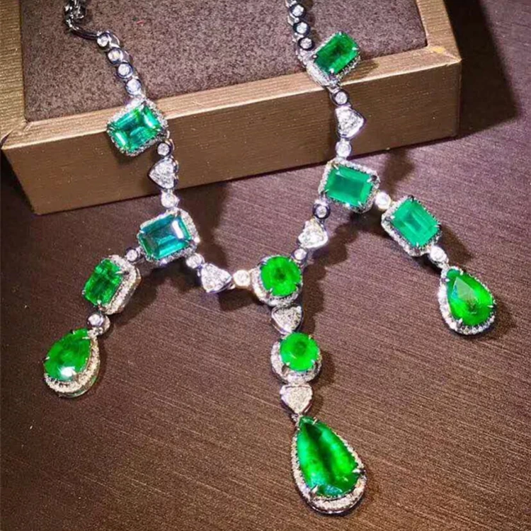 Top Quality Fine Jewelry Wholesale 1.6+7.3ct Natural Emerald Necklace In 18k Gold Diamond
Top Quality Fine Jewelry Wholesale 1.6+7.3ct Natural Emerald Necklace In 18k Gold Diamond