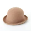 New Winter Warm Solid Color Small Round Top Wool Felt Hat
