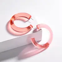Summer Bright Color Transparent Acrylic Circle Earring C Shape Clear Acrylic Resin Hoop Earrings
Summer Bright Color Transparent Acrylic Circle Earring C Shape Clear Acrylic Resin Hoop Earrings