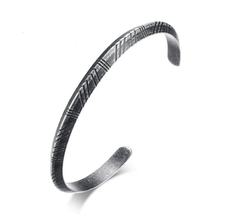 Fashion Men Jewelry Thread Carving Cuff Bangle Antique Cuff Stainless Steel Bracelet In Stock
Fashion Men Jewelry Thread Carving Cuff Bangle Antique Cuff Stainless Steel Bracelet In Stock