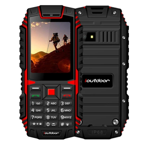 

Best outdoor 2.4 inch Triple Proofing Phone T1 IP68 Waterproof Shockproof Dustproof 2100mAh battery 2G feature phone, Red