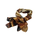 Digital printing gold plain square silk chiffon shawl scarf