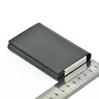 Free sample women aluminum alloy metal card holder wallet,pu leather stainless steel business name card holder men