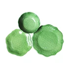 China manufacturer wholesale green melamine dinnerware plastic plate bowl picnic dinner set